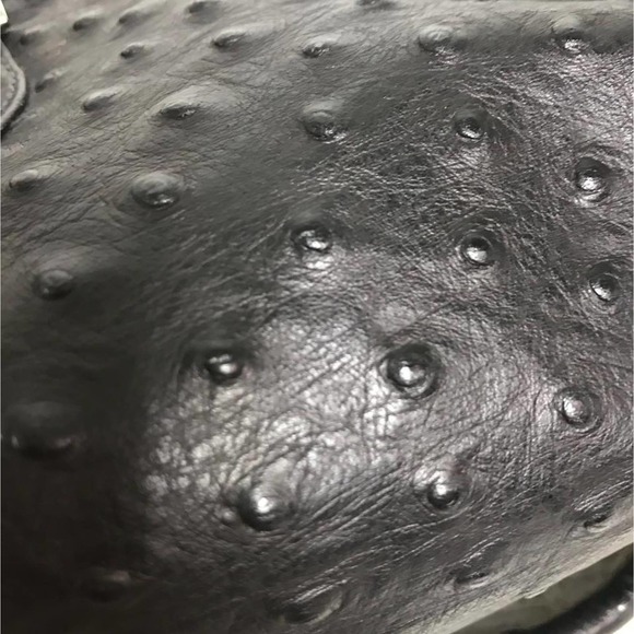 BROWNS COUTURE OSTRICH LEATHER BLACK SMALL BAG - Picture 7 of 7